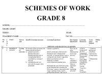 grade 8 term 1 schemes of work